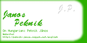 janos peknik business card